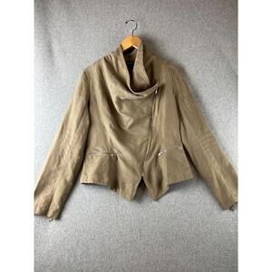 Y2k 90s Rampage Asymmetrical Jacket Womens Size L Faux Suede Zip Front